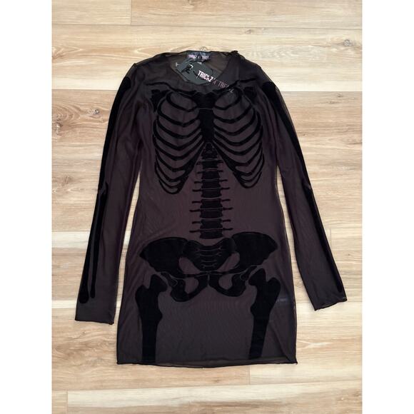 Trickz N' Treatz Bony Bandit Sheer Mini Dress M - Picture 1 of 6
